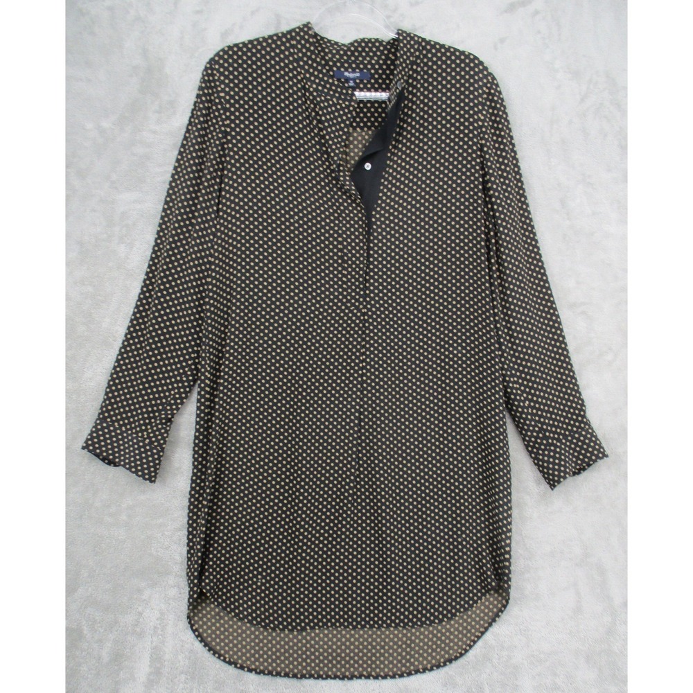 Madewell Dress Womens Medium Small Polka‎ Dot Tunic Button Retro High Low Boxy